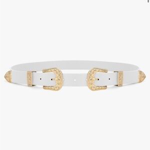 Women’s White Western Cowgirl Leather Belt